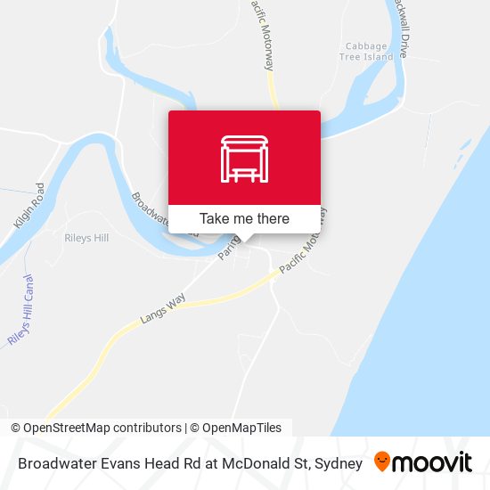 Broadwater Evans Head Rd at McDonald St map