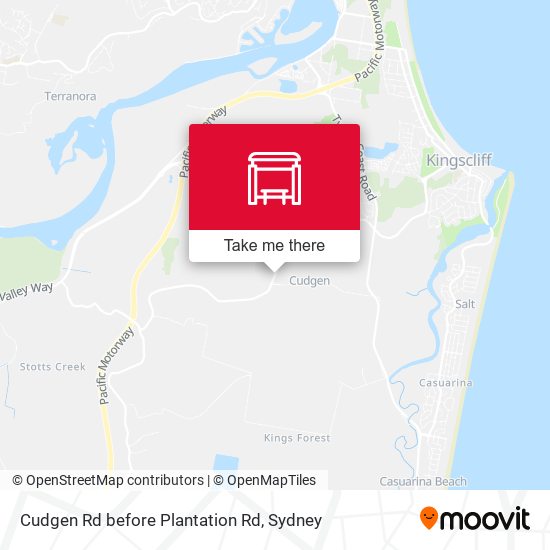 Cudgen Rd before Plantation Rd map