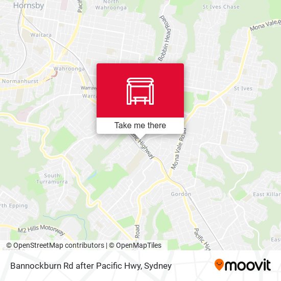 Bannockburn Rd after Pacific Hwy map