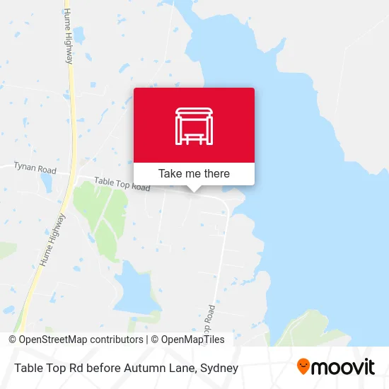 Mapa Table Top Rd before Autumn Lane