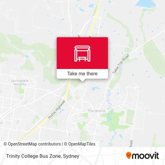 Mapa Trinity College Bus Zone