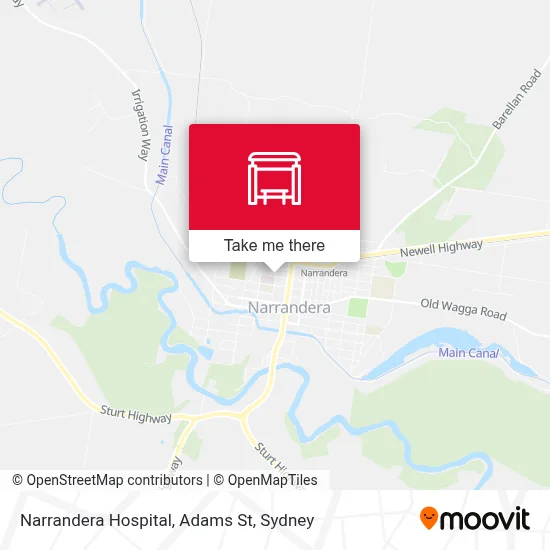 Mapa Narrandera Hospital, Adams St