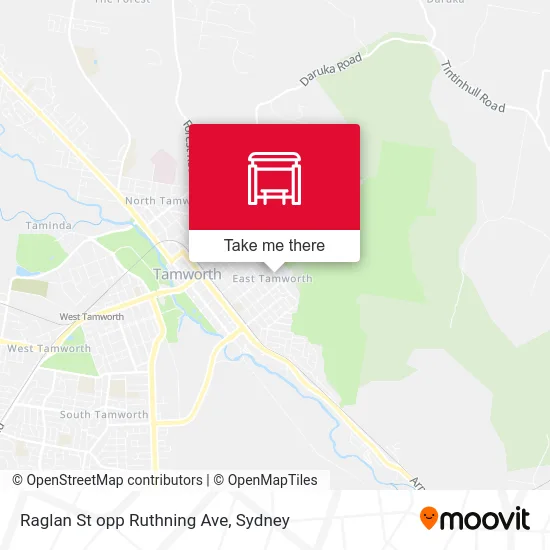 Mapa Raglan St opp Ruthning Ave