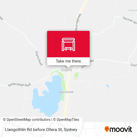 Mapa Llangothlin Rd before Ollera St