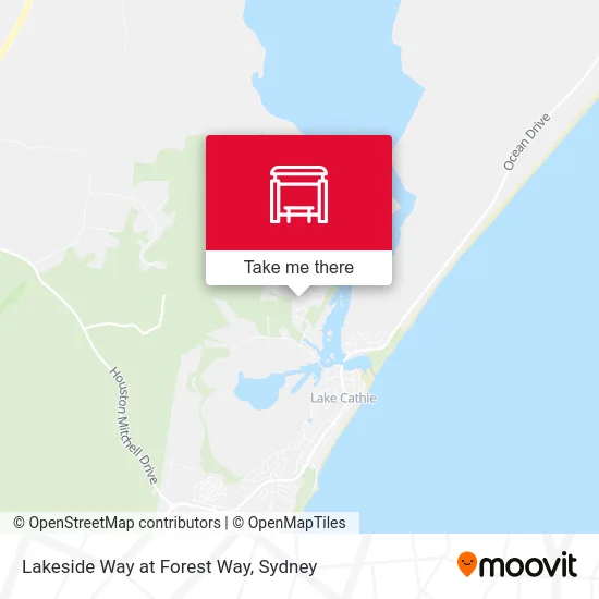 Mapa Lakeside Way at Forest Way