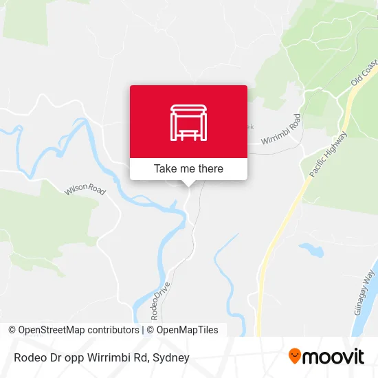 Mapa Rodeo Dr opp Wirrimbi Rd