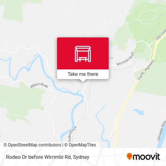 Mapa Rodeo Dr before Wirrimbi Rd