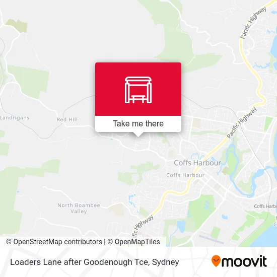 Mapa Loaders Lane after Goodenough Tce