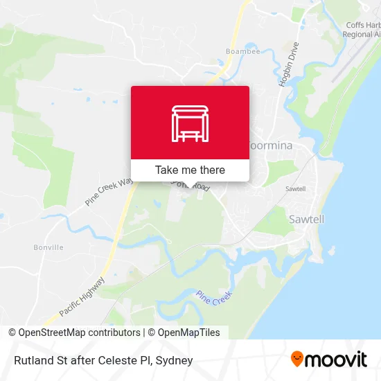 Mapa Rutland St after Celeste Pl