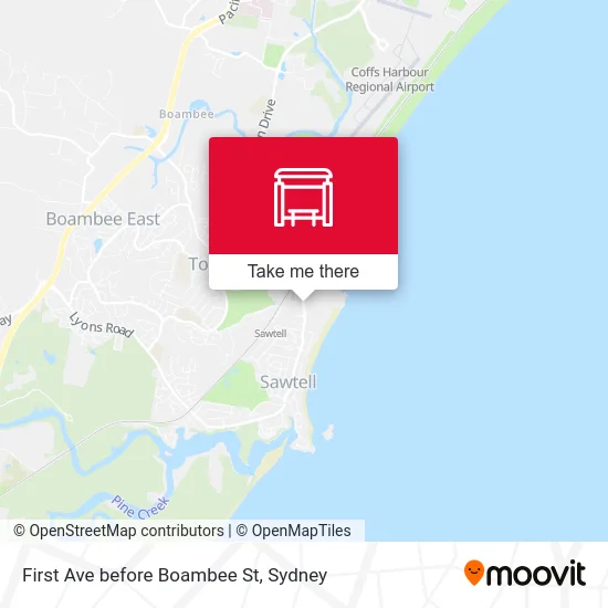 Mapa First Ave before Boambee St