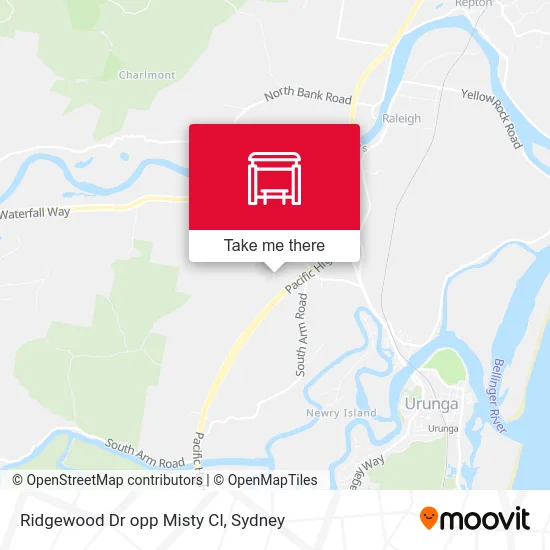 Mapa Ridgewood Dr opp Misty Cl