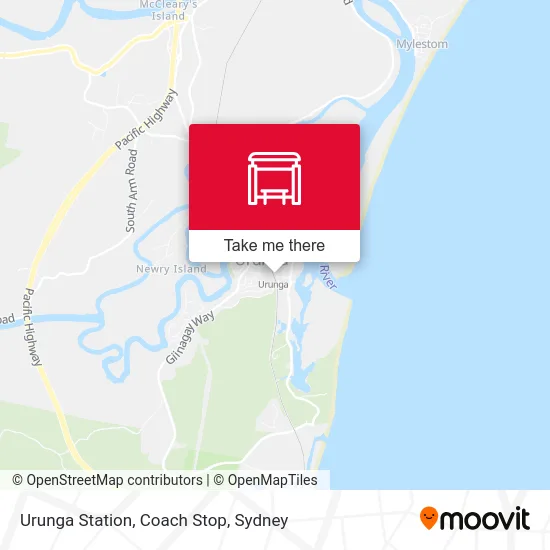 Mapa Urunga Station, Coach Stop