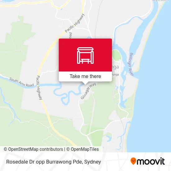 Mapa Rosedale Dr opp Burrawong Pde
