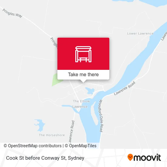 Mapa Cook St before Conway St