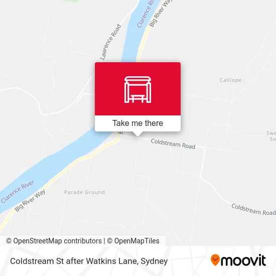 Mapa Coldstream St after Watkins Lane