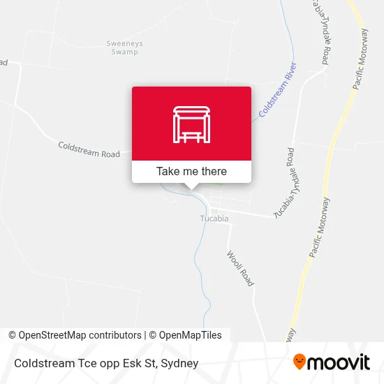 Mapa Coldstream Tce opp Esk St
