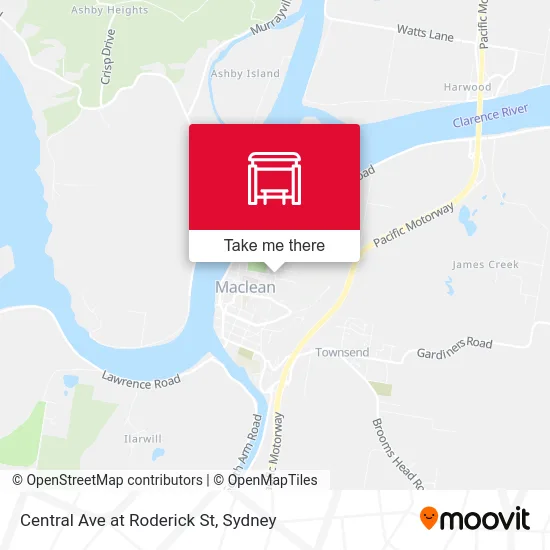 Mapa Central Ave at Roderick St