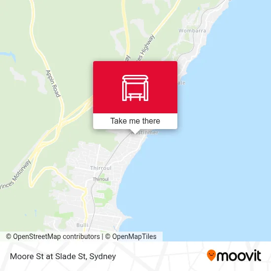 Mapa Moore St at Slade St