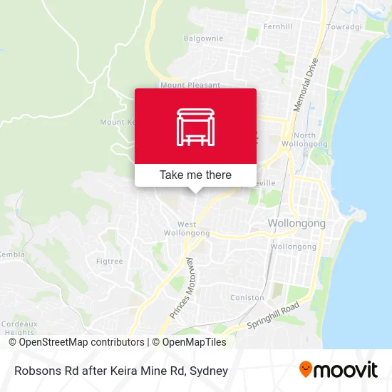 Mapa Robsons Rd after Keira Mine Rd