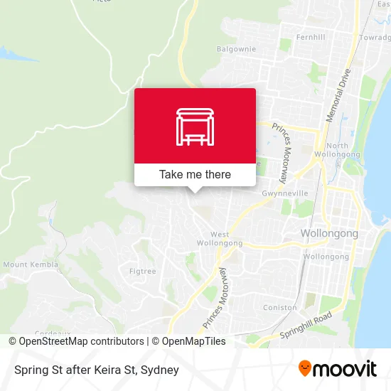 Mapa Spring St after Keira St