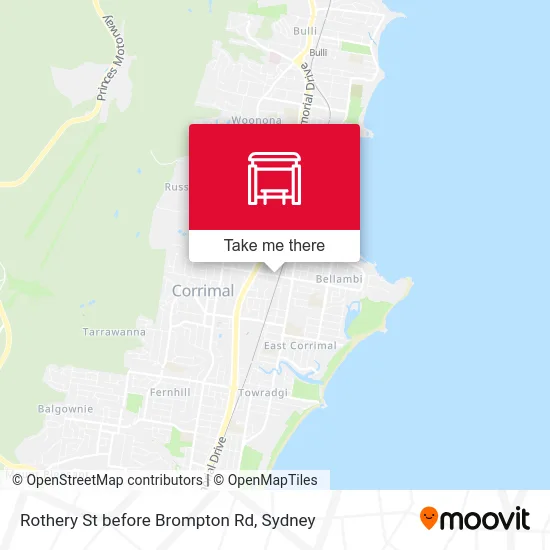 Mapa Rothery St before Brompton Rd