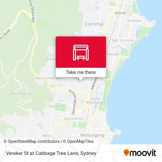 Mapa Vereker St at Cabbage Tree Lane