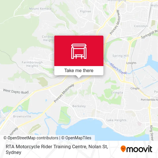 Mapa RTA Motorcycle Rider Training Centre, Nolan St