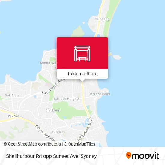 Mapa Shellharbour Rd opp Sunset Ave