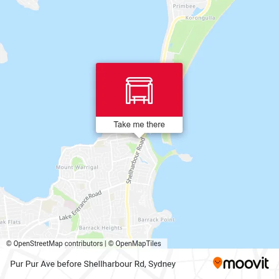 Mapa Pur Pur Ave before Shellharbour Rd