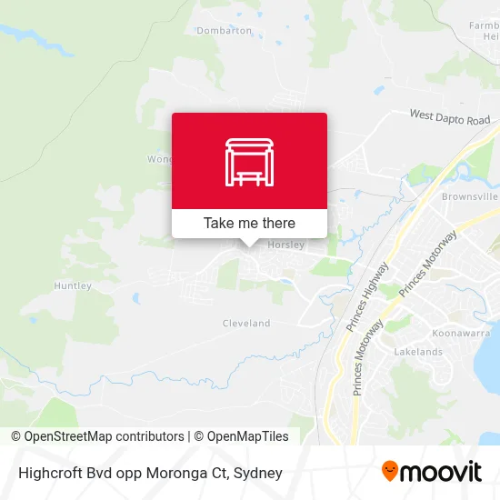 Mapa Highcroft Bvd opp Moronga Ct
