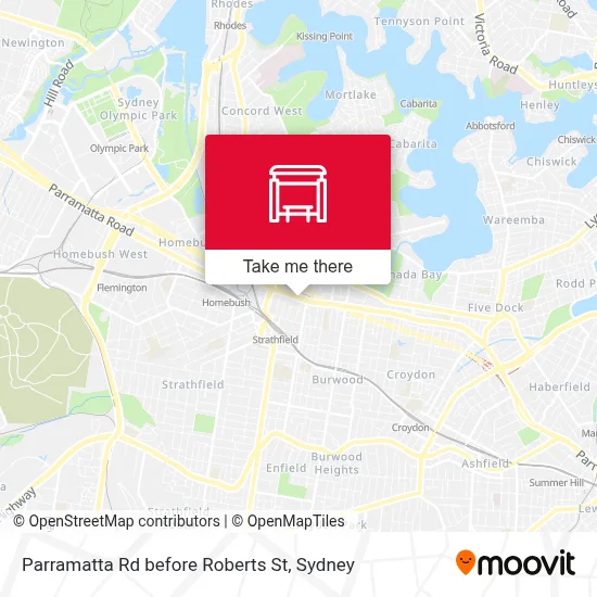 Mapa Parramatta Rd before Roberts St