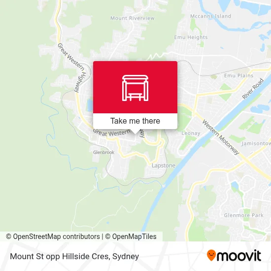Mapa Mount St opp Hillside Cres