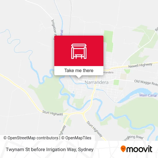 Mapa Twynam St before Irrigation Way