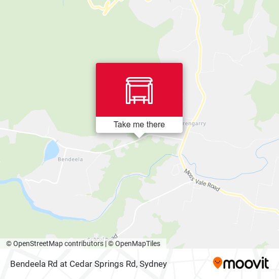 Bendeela Rd at Cedar Springs Rd map
