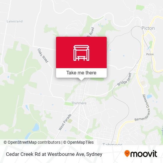 Cedar Creek Rd at Westbourne Ave map