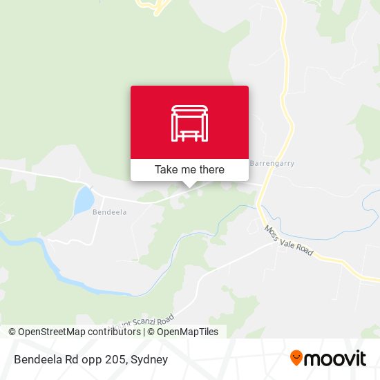 Bendeela Rd opp 205 map