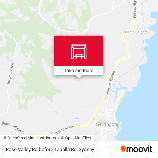 Rose Valley Rd before Taballa Rd map