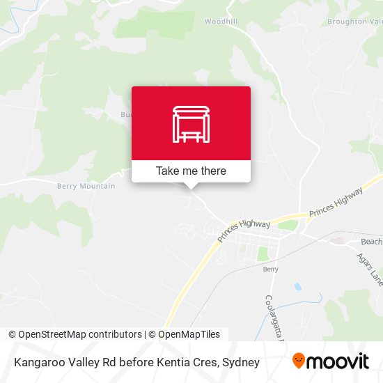 Kangaroo Valley Rd before Kentia Cres map