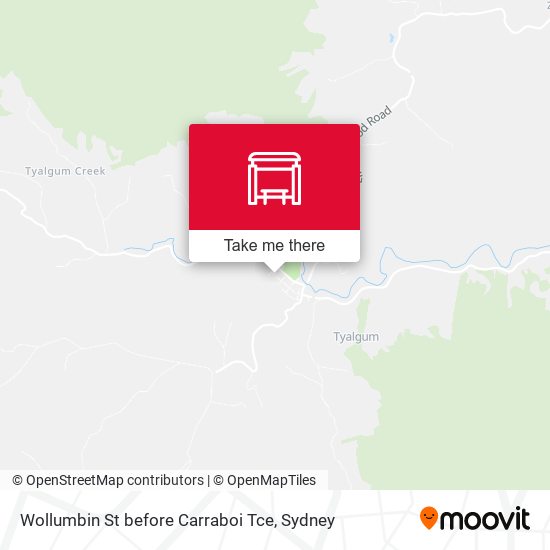 Wollumbin St before Carraboi Tce map