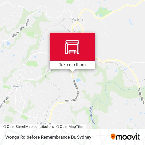 Wonga Rd before Remembrance Dr map