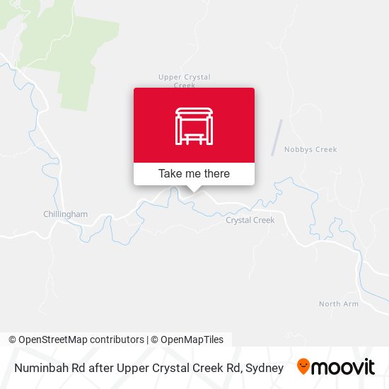 Numinbah Rd after Upper Crystal Creek Rd map