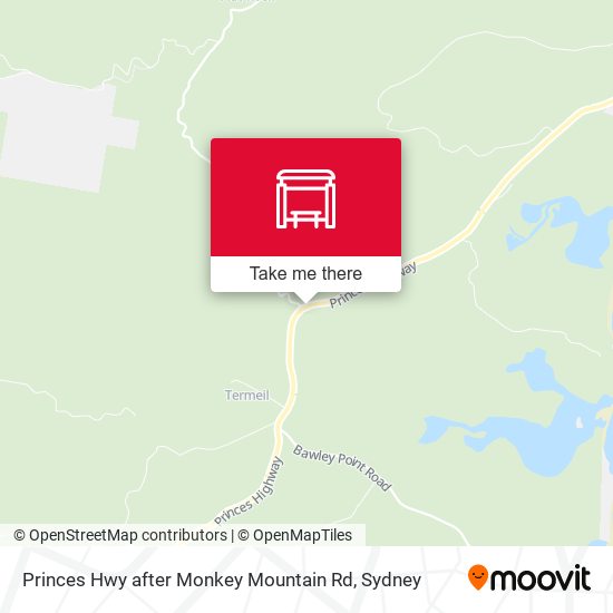 Princes Hwy after Monkey Mountain Rd map
