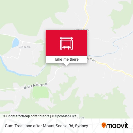 Gum Tree Lane after Mount Scanzi Rd map