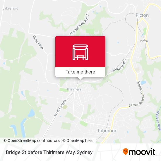 Bridge St before Thirlmere Way map