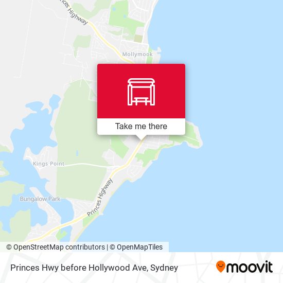 Princes Hwy before Hollywood Ave map