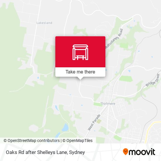 Oaks Rd after Shelleys Lane map