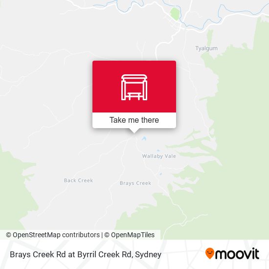 Brays Creek Rd at Byrril Creek Rd map