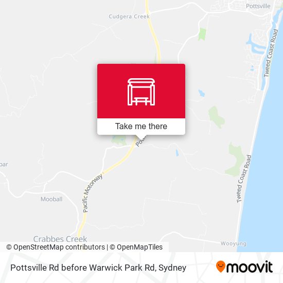 Pottsville Rd before Warwick Park Rd map