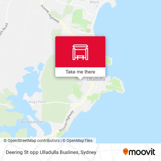 Deering St opp Ulladulla Buslines map