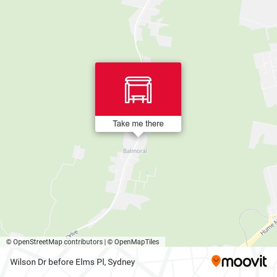 Wilson Dr before Elms Pl map